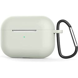 FVKOOG Compatible con Airpods Pro Case, Funda Protectora de Silicona Suave a Prueba de Golpes con Llavero para AirPods Pro (2019), Gris Roca