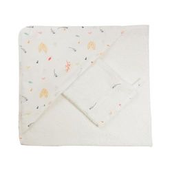 Trois Kilos Sept Cape de Bain Bebe et Gant Cache-Cache en forêt