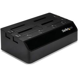 StarTech.com SDOCK4U33 Base de conexão com ventiladores USB 3.0 UASP com 4 baías SATA 6 Gbps de 2,5 e 3,5"