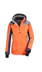 Killtec Combloux Wmn Ski Jckt A Veste fonctionnelle avec capuche amovible et jupe pare-neige, Femme, 36176-000, Corail fluo, Taille 34