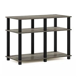 Furinno Stand voor tv tot 40 inch, hout, Frans eiken/zwart, 39,6 (D) x 80 (B) x 57,9 (H) cm