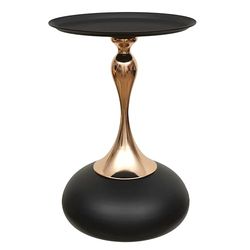HOME DECO FACTORY, HD0386, Mesa Auxiliar Portobello Negro, Mirage, Lounge Edition, Muebles, Mesa y Escritorio, Mesa Auxiliar - Gigoña, 38x54x38 cm, Negro Dorado