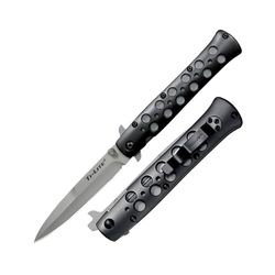 Cold Steel, fickkniv, Ti-Lite Linerlock, blad: 10,2 cm, Spjut Point, svart, fällkniv, CPM S35VN, Extended Tang, tummstift, fickklämma