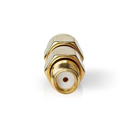 NEDIS Adaptateur SMA - Connecteur SMA Inverse Polarity - SMA Femelle - Plaqué Or - 50 Ohms - Droit - Cuivre - Or - Lot de 2 - Boîte
