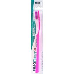 Fimodent Brosse à dents Medium avec système de protection des gencives et des dents - Équipée de poils 1509 UltraX de dureté moyenne, doux pour les gencives et l'émail - Couleur Rose