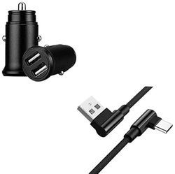 Pack für Samsung Galaxy S10 Smartphone typ C Kabel 90 Fast Charger + Mini Dual zapalniczka (czarna)