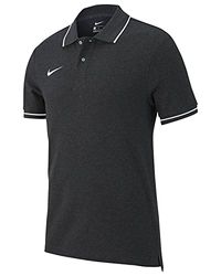 Nike Men's M Polo Tm Club19 Ss Shirt ,Charcoal Heathr / White ,S