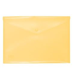 Grafoplas | Busta in plastica con chiusura a scatto | Ecoplas | Dimensione foglio | Colore giallo morbido traslucido | 33,4 x 23,5 cm | Perfetto per documenti scolastici, domestici e ufficio A4 e