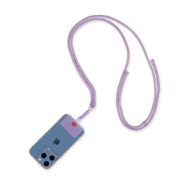 LEGAMI - Cordon Porte-téléphone Always Together, Smartohone Laynard, Cordon réglable avec Crochet en métal, Fermeture sûre, Autocollant, thème Lilac, 70 cm