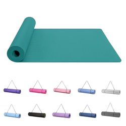 Good Nite Yogamat, oefenmatten, work-out, pilates, fitnessmat voor dames en heren, antislip, dikke 6 mm gymnastiekmatten met hoge dichtheid, met draagriem, Tpe (turquoise)