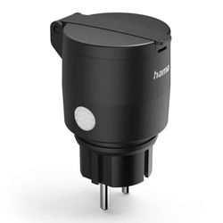 Hama Presa Wi-Fi Smart Home Universale - Controllata Con App e Voce, Timer Intelligente, Radio 3680 W - Piccola, Nera