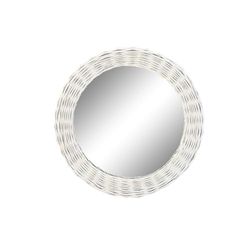 ESPEJO MIMBRE CRISTAL 63X4X63 60 TRENZADO BLANCO
