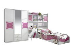 Rauch Kate 238 x 326 x 199 cm Chambre d'adolescent Bois Blanc/rose
