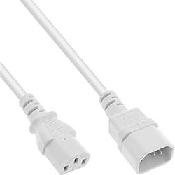 InLine 16503W - Prolunga per elettrodomestici a freddo, C13 a C14, bianco, 0,3 m