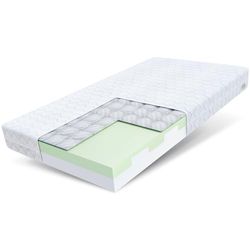 FDM Paulo Matelas 90x200 cm Mousse à Mémoire de Forme avec Couche de Sarrasin Naturel Épaisseur 16 cm Fermeté H3 Matelas à Deux Faces 7 Zones de Confort Housse Lavable Oeko-TEX Hypoallergénique