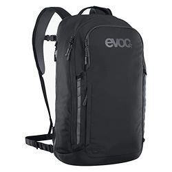 EVOC COMMUTE 22 rugzak (fietsrugzak, incl. ventilatiesysteem, laptopvak, reflecterende opdruk, gewicht: 860 g, afmetingen: 17 x 28 x 52 cm, inhoud: 22 l), zwart