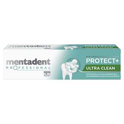 Mentadent Professional Dentifricio Protect+ Ultra Clean, Dentifricio Remineralizza e Rimuove la Placca Interdentale, con Minerali Bio-compatibili e Microgranuli Delicati sullo Smalto, 75 ml