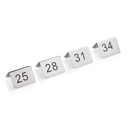 Was 1432 036 - Juego de Placas para números de Mesa (12 Unidades, Acero al Cromo-níquel, 5 x 5 x 4,5 cm, Estampado por Ambos Lados)