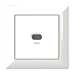 Stazione di ricarica USB da incasso, caricatore USB-C 65 watt, bianco