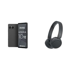 Sony Xperia 10 VII – 6.1" 19.5:9 OLED display with 120 Hz, 5,000 mAh battery, 16 mm ultra-wide-angle lens, 3.5 mm audio jack, Android 15, IP65/68, Charcoal Black, + WHCH520