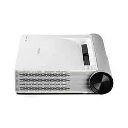 ViewSonic X2000L-4K, 2 000 ANSI-lumen, 4K UHD ultrakort prydnadsprojektor för hem- och familjeunderhållning med WiFi-Bluetooth och Harman Kardon-ljud med Dolby/DTS stöd – vit