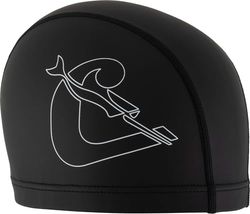 CRESSI Senna Swim cap Coated, Cuffia da Nuoto Rivestita in PU Unisex Adulto, Nero/Bianco, Taglia Unica