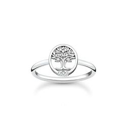 THOMAS SABO Damesring Tree of Love met witte stenen zilver 925 sterling zilver TR2375-051-14, 52 EU, zilver 925, Zirkonia