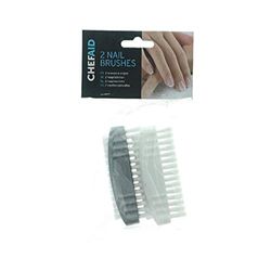 Chef Aid Plastic Nail Brushes, Pack of 2 Double Sided