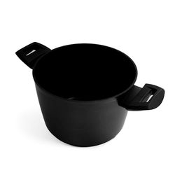 Zanetti Evolution Pot à induction 24 cm de diamètre, fond antiadhésif, casserole haute tous les étages de cuisson, poignée confortable, couleur noire