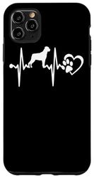 Custodia per iPhone 11 Pro Max Rottweiler Heartbeat Paw Ekg Puppy Funny Dog Pet Lover