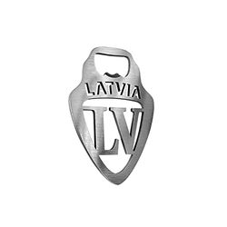 Avisa Stainless steel bottle opener - 'Latvia' (silver)