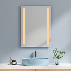 EMKE Espejo de baño LED 60 x 80 cm con luz Blanca cálida Espejo de Pared