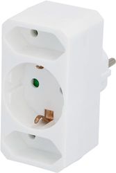 Unitec Schuko de/Euro Adapter, 1 x Schuko, 2 x Euro, 1 Pieza, Color Blanco, 43426l