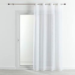 HomeMaison.com Cortina de Visillo Liso Efecto Lino – Visillo Blanco – Cortina de 290 x 180 cm – Cortina de Cortina Fruncida – Visillo con Visillo con Visillo para Ventana Moderna