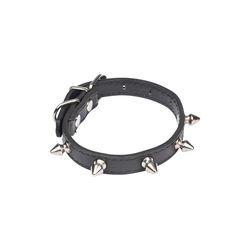 Douceur d'Intérieur Love Story, Collana in finta pelle, fantasia picchi S/30 cm, colore: Nero