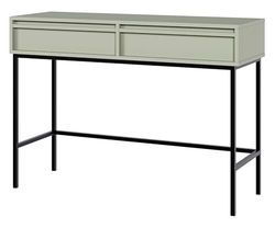 Selsey Make-uptafel met opslag, make-uptafel met 2 laden, staand, schoonheidshoek, moderne stijl, 110 cm, salie Evo