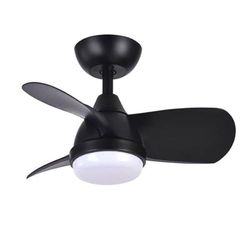 Ventilator DC 24 W Pirdo zwart met 3 vleugels, 60D en 2400 lm. Geniet van 6 snelheden en lichtopties van 3000 tot 6000 K. Afstandsbediening, geheugen en timer voor meer comfort.