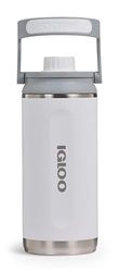 IGLOO Botella Térmica Chug 36 - Botella de Agua Aislada, Botella de Acero Inoxidable, Blanca, 1 Litro, Mantiene Frío Hasta 48 Horas
