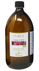 FLORA Purezza Acqua Aromatica di Rose, 1 L - BIO-COSMOS - Distillato di fiori per la bellezza del viso. Idrolato di fiori dall'effetto tonificante e rinfrescante.