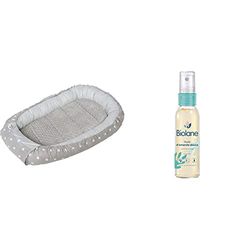 Medi Partners Reducteur de lit Bébé Cocon 100x60x15cm 100% Coton Baby Nest Nouveau-né Nid de Bébés Oreiller Couverture Insert Amovible & BIOLANE - Huile d'Amande Douce - Nouveau Packaging