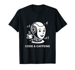 Code & Caffeine Robot Coffee Tech Programming T-Shirt
