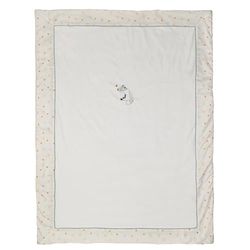 Nattou Grande couverture douillette en coton et polyester, Blaireau Felix, 100 x 135 cm, Felix et Leo, Blanc