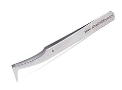 Pracht Creatives Hobby P20009-7 Pincette pour Le Hobby Populaire, métal, avec Pointe coudée, env Long, pour Placer Les Petites Pierres Pixel, Silver, ca. 11 cm