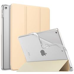 MoKo Case for iPad 10.2 iPad 9th Generation 2021/ iPad 8th Generation 2020/ iPad 7th Gen 2019, Soft Frosted Back Cover Slim Shell Case with Stand for iPad 10.2", Auto Wake/Sleep, Beige