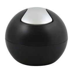 Spirella Poubelle Salle de Bains Récipient à cosmétiques 1 Litre Finition Brillante ou Mate Boîte à ordures à Couvercle pivotant Poubelle à Table Noir Mat