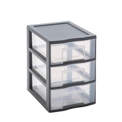 Sundis Mini Storage Tower TAG TOWER A5 formaat 3 lades met labelhouder en anti-valsysteem antracietgrijs 0456002