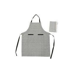 DELANTAL SET 2 ALGODON 70X1X85 200GSM, RAYAS VERDE