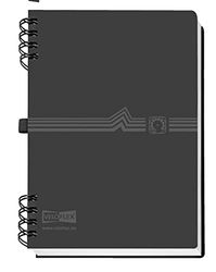 VELOFLEX 5105180 - Libreta de direcciones con encuadernación en espiral DIN A5, de PP, con índice de 12 piezas, encuadernación de anillas para teléfono, negra