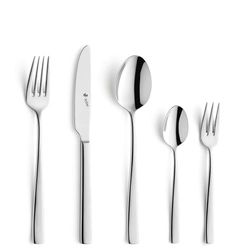 PW Paul Wirths PURE 90 set de couverts pour 12 personnes, acier inoxydable, poli et lavable au lave-vaisselle, couverts avec plateau à couverts, couverts de table 60 pièces avec plateau à couverts