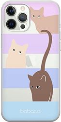 ERT GROUP mobiltelefonfodral för Iphone 12/12 PRO originalt och officiellt licensierat Babaco mönster Cats 014 optimalt anpassad till formen på mobiltelefonen, gedeeltelijk transparant